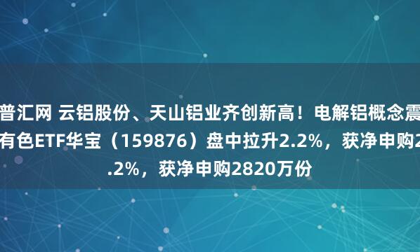 普汇网 云铝股份、天山铝业齐创新高！电解铝概念震荡走强，有色ETF华宝（159876）盘中拉升2.2%，获净申购2820万份